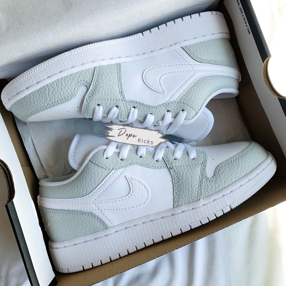 Custom Gray & White Air Jordan 1 Lows